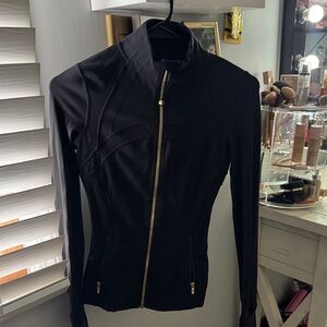 Women's Black Gold Zipper Lululemon define jacket